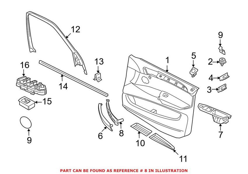 Interior Door Handle - Driver Side (Gray)